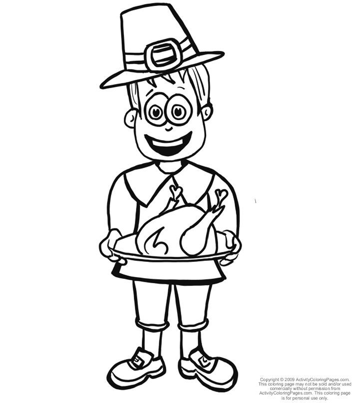 pilgrim boy and girl Colouring Pages