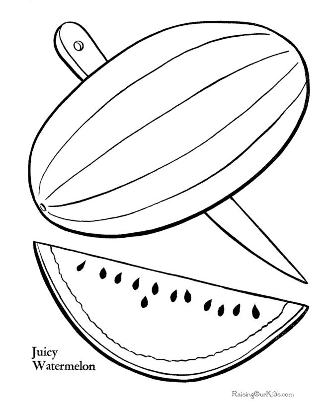 Free Printable Watermelon Coloring Page