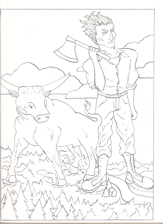 Paul Bunyan Coloring Page Clip Art Library