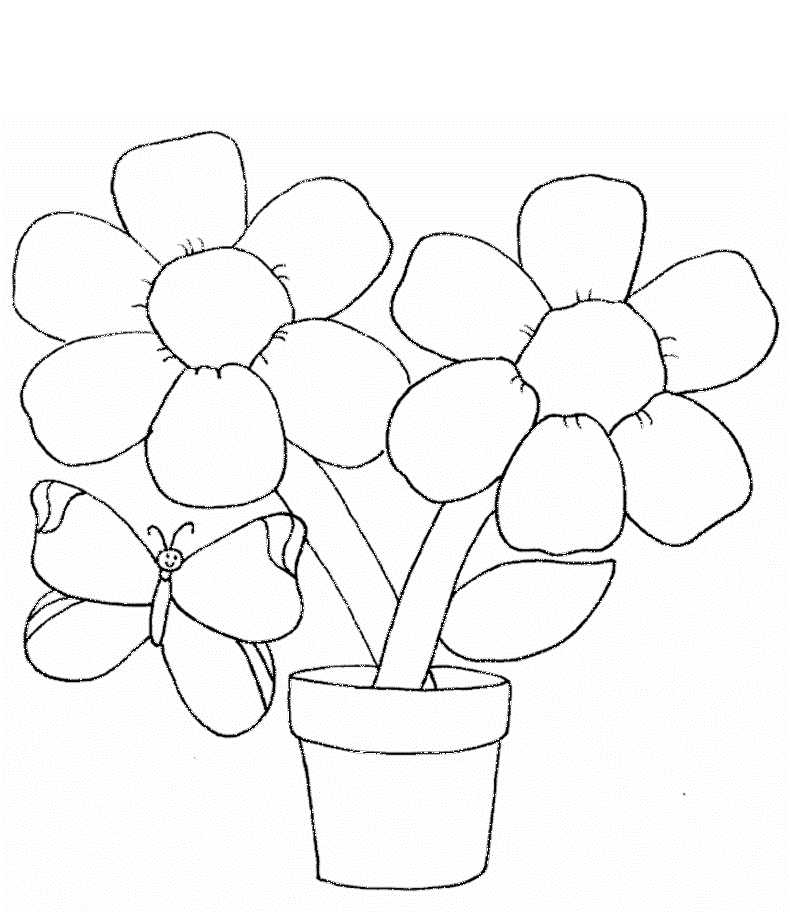 simple flowers Colouring Pages