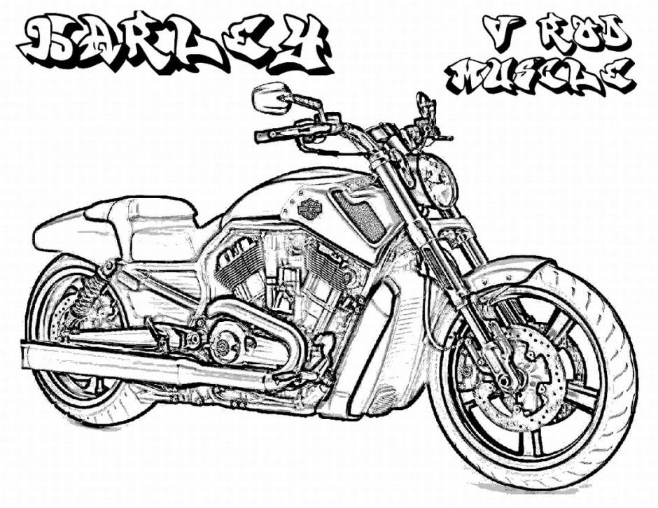 Printable Harley Davidson Wiggles Coloring Pages