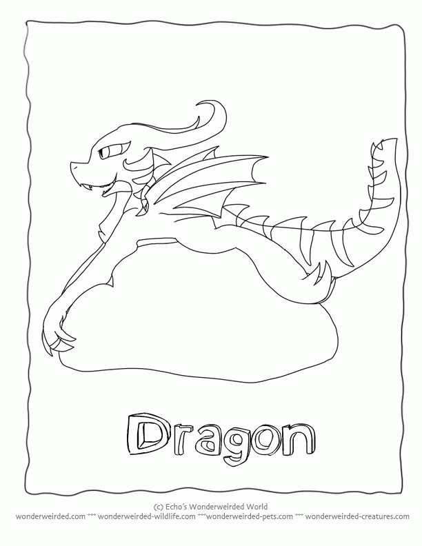 Cartoon Dragon Coloring Pages, Echos Dragon Printable Coloring Pages