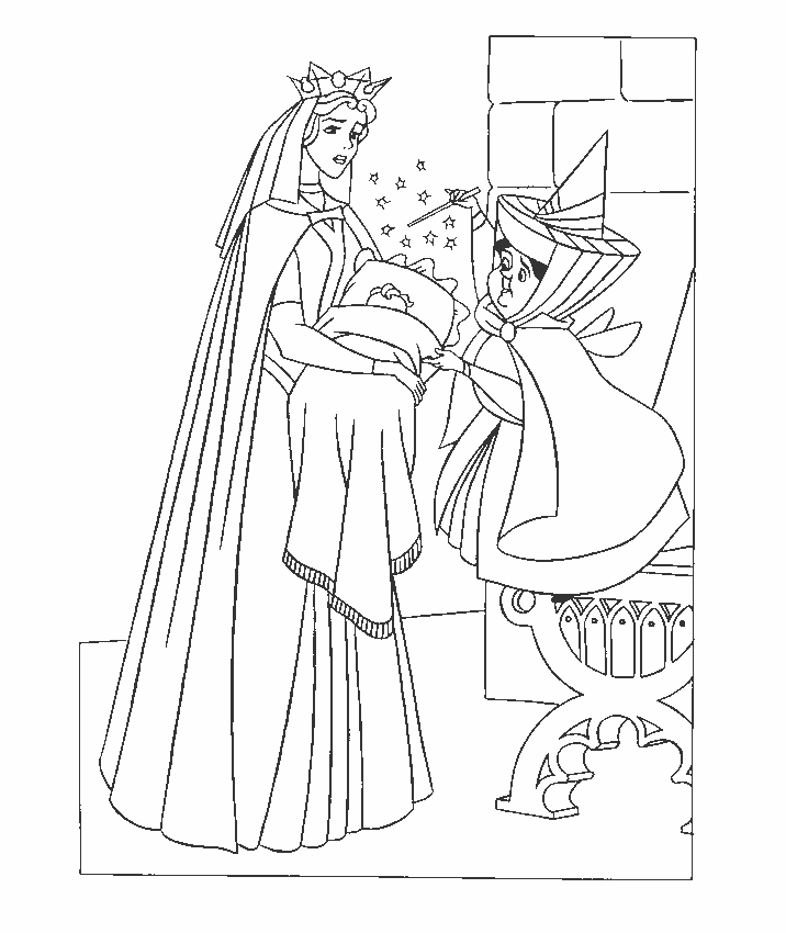 Coloring Page - Sleeping beauty coloring Page