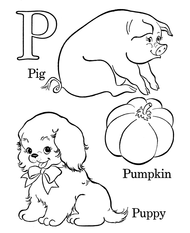 Letter P | Download printable coloring pages, coloring sheets