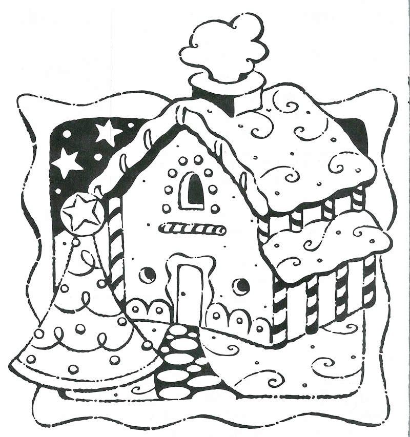 Gingerbread House Coloring Page - Christmas Coloring Pages