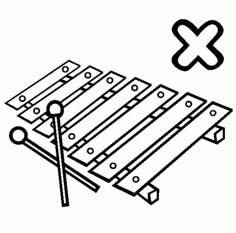 Letter X Is For Xylophone Coloring Pages 