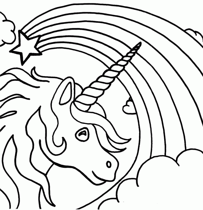 rainbow cute unicorn coloring pages