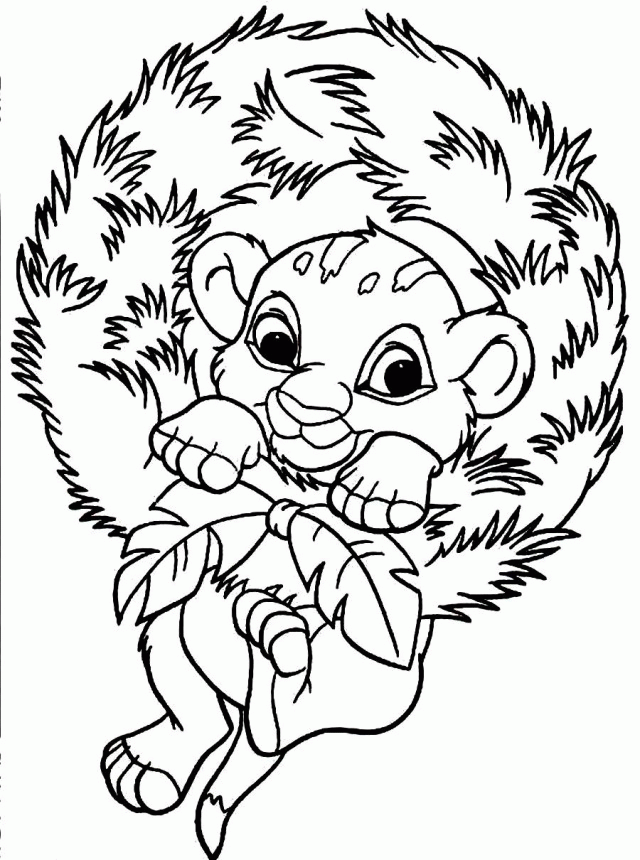 Download Baby Simba Wants To Celebrate The Christmas Coloring