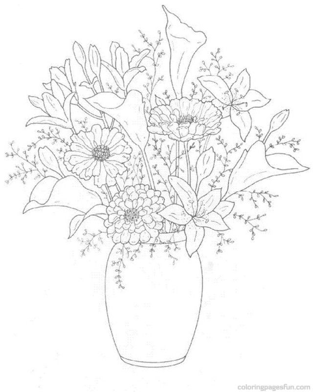 Flower Bouquets Coloring Page | Free Printable Coloring Pages