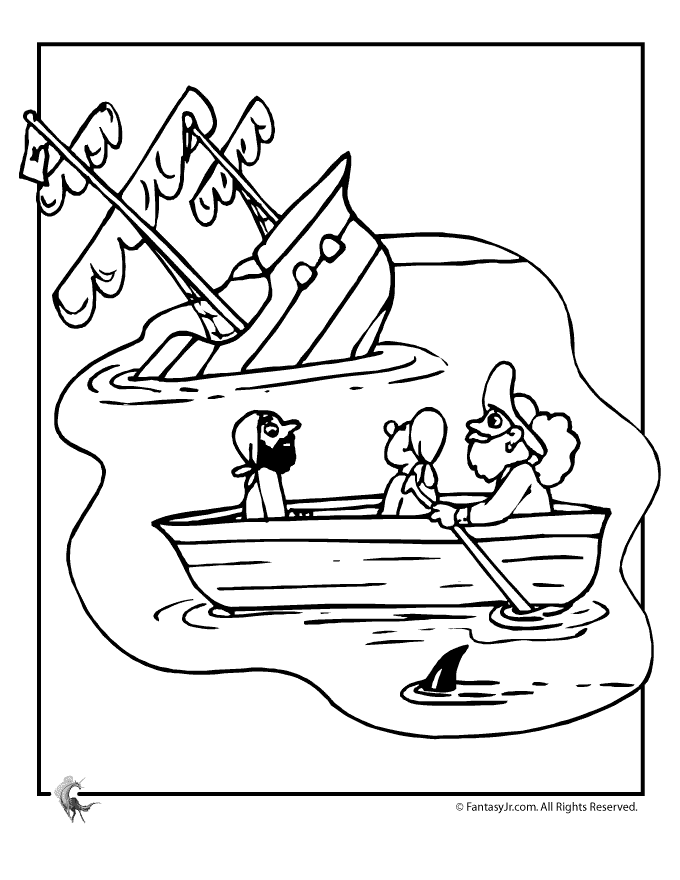 Free Coloring Pages Of A Sunken Ship Download Free Clip Art