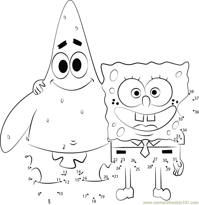 Connect the Dots Spongebob Friend (Cartoons  Spongebob) - dot