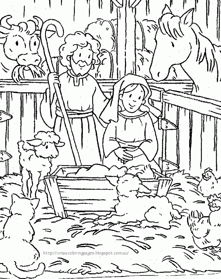 manger animals coloring pages