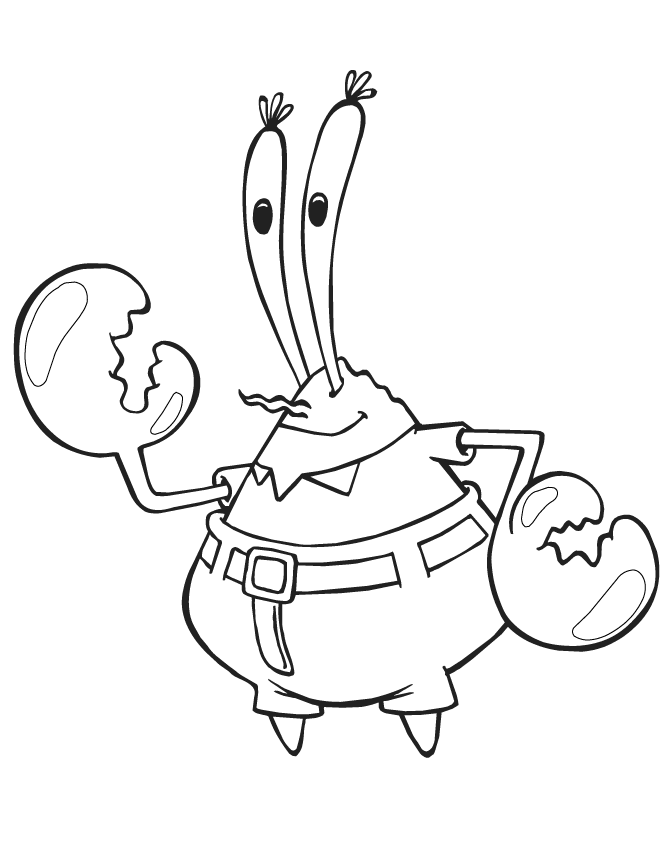 333 Cute Coloring Pages Mr Krabs for Adult
