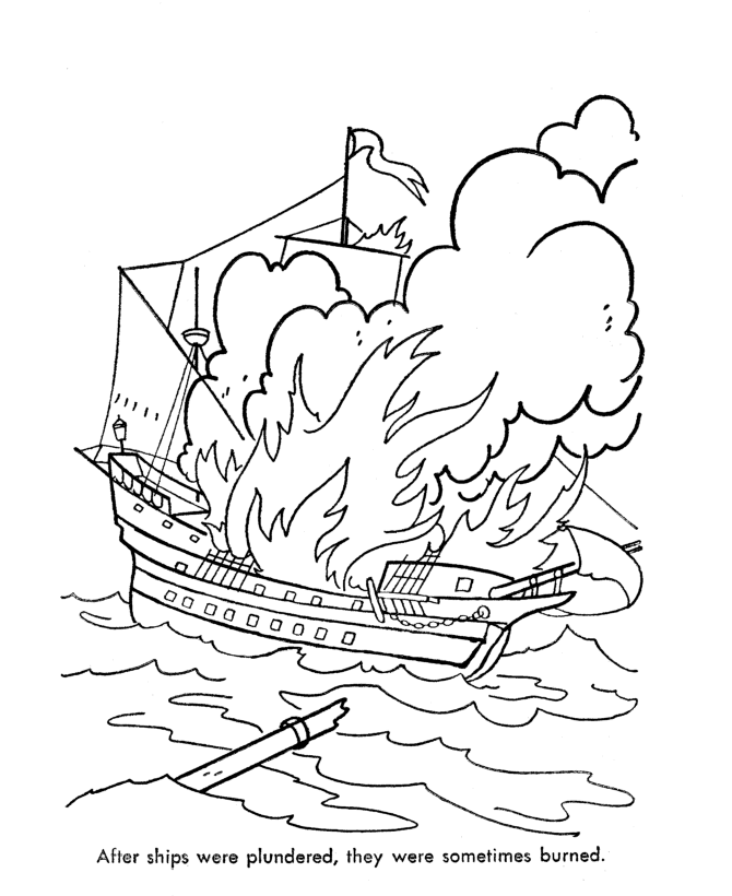 pirate ship| Coloring Pages for Kids | The Coloring Pages