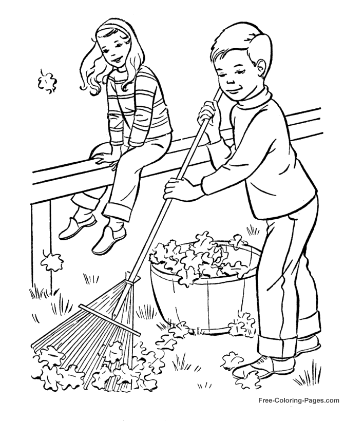 Fall Coloring Book Pages