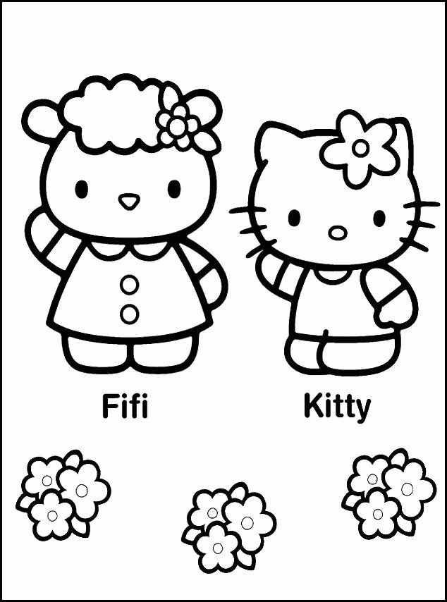 Hello Kitty Friends Coloring Pages Free