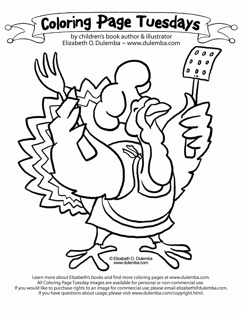  Coloring Page Tuesday! - Turkey Chef
