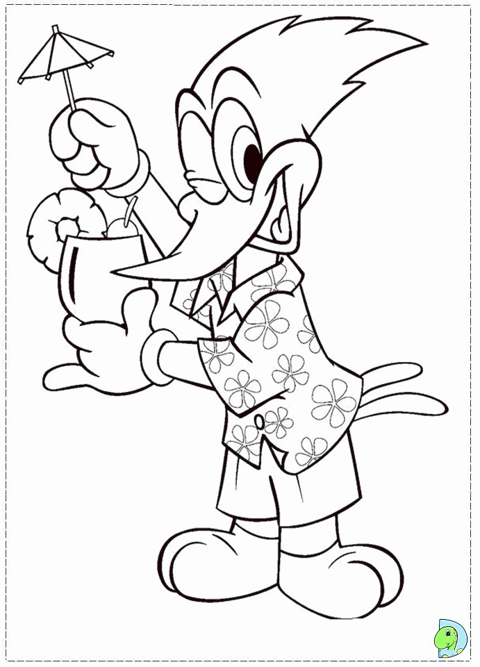Woody Woody Woodpecker Colouring Pages