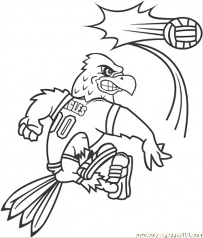 Coloring Pages Bird With Volley Ball (Sports  Volleyball)| free printable