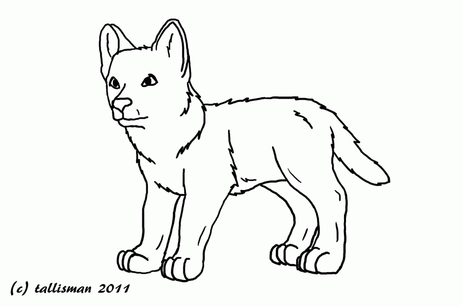 Pix For  Wolf Pups Coloring Pages