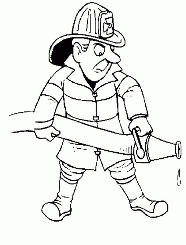 Fireman Coloring Pages : Fireman Make A Fist Hand Coloring Page
