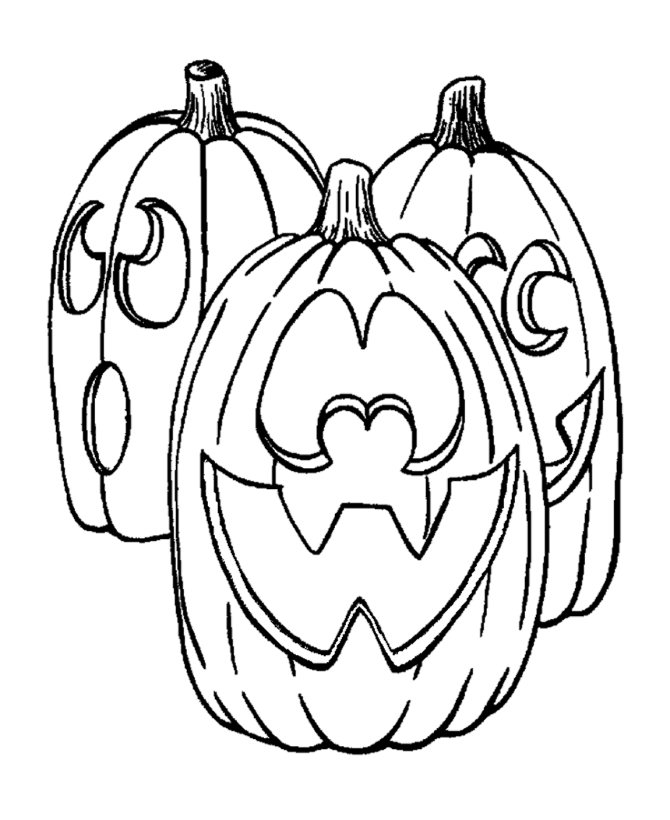 Halloween Pumpkin Coloring Pages - Spooky Halloween Pumpkins