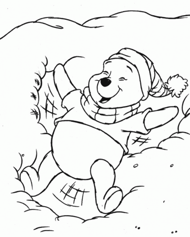 Download Pooh In The Snow Coloring Pages Printables Winter