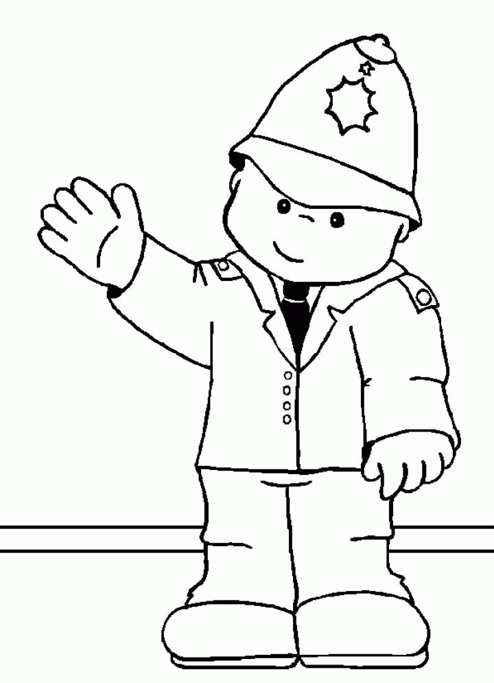policeman and dog Colouring Pages
