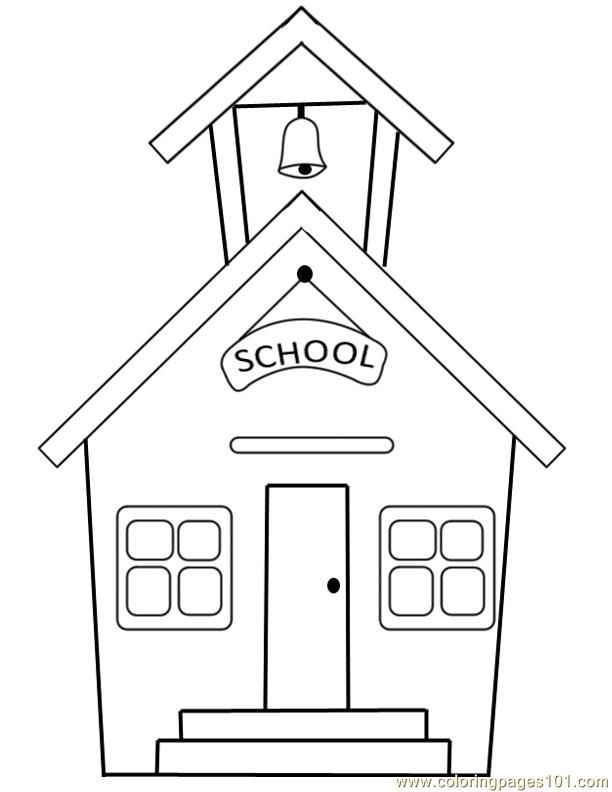 best School Building Printable| Coloring Pages for Kids | Coloring