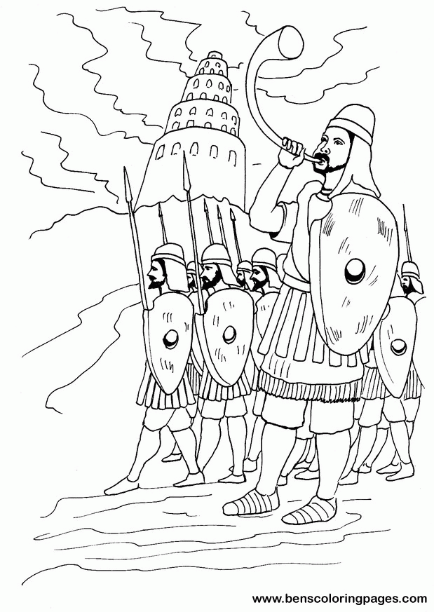 Bible tower of babel coloring page