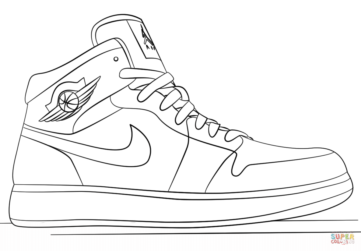 Nike Jordan Sneakers coloring page | Free Printable Coloring Pages