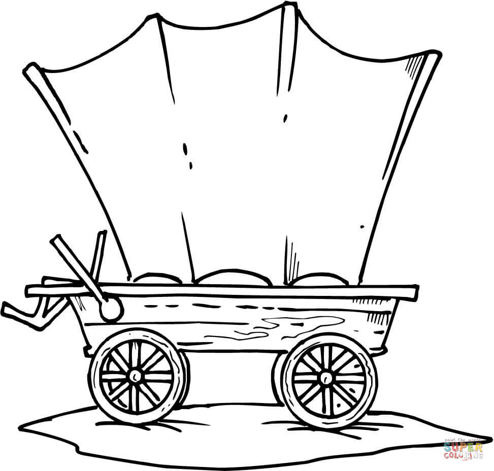 Western Wagon coloring page | Free Printable Coloring Pages