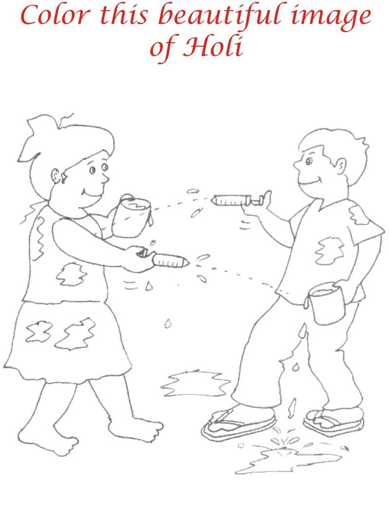 Holi Coloring Page