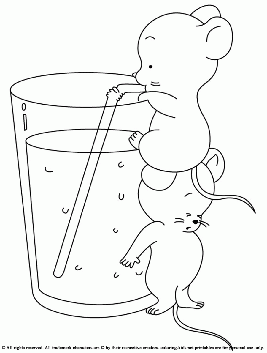 Both Drinking Water Rat| Coloring Pages for Kids #cA : Printable