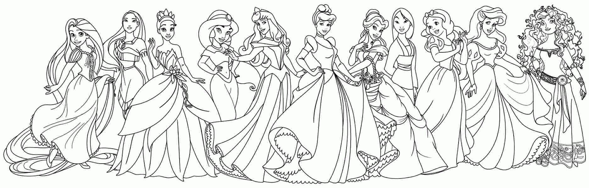 disney princess group coloring pages   Clip Art Library