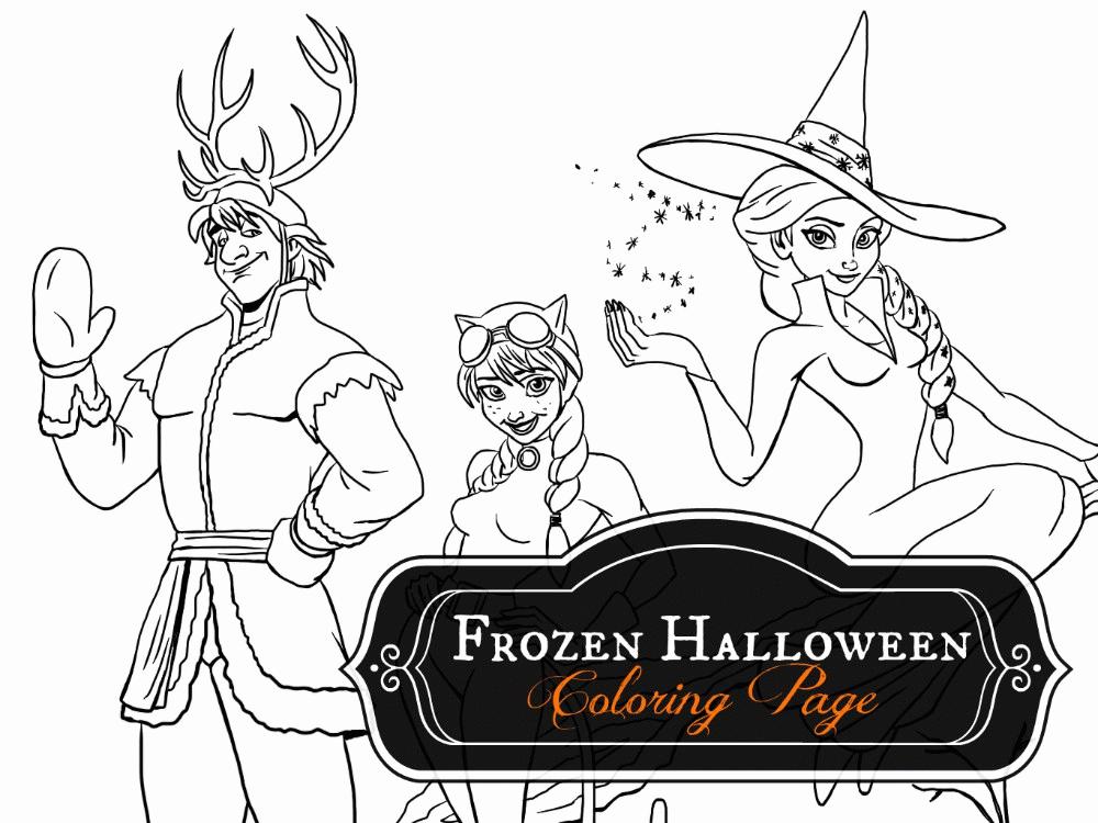 Frozen Halloween Coloring Page - mommy in SPORTS