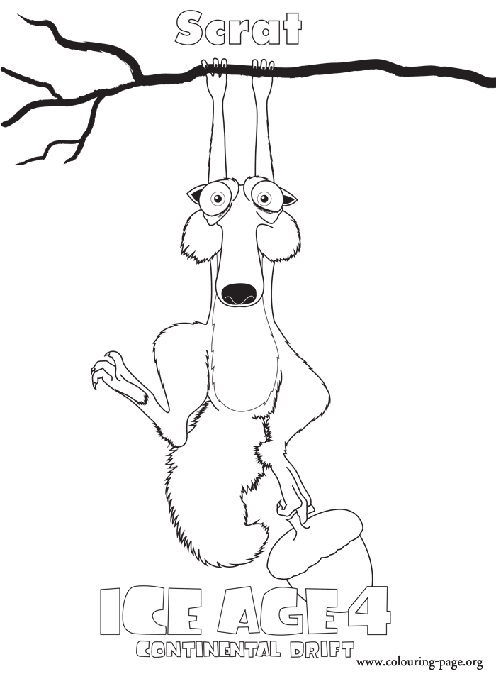 Ice Age - Scrat - Continental Drift coloring page