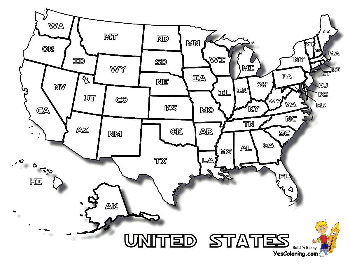 printable united states map coloring page   Clip Art Library