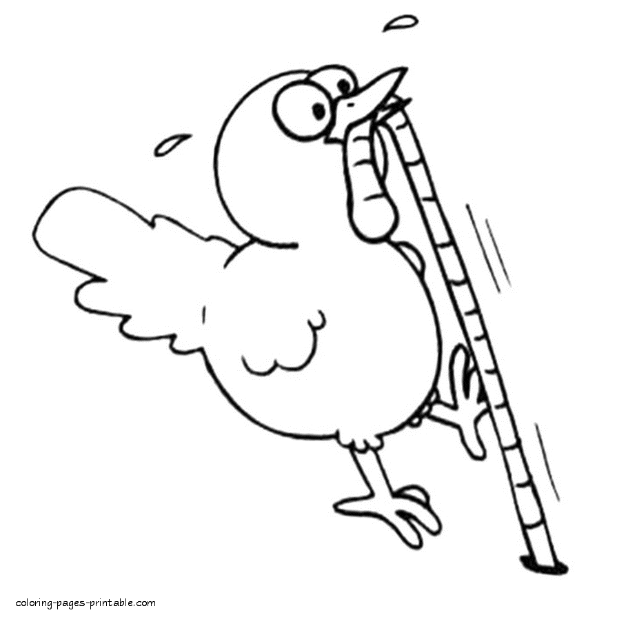 Bird Eating Worm Black And White Clipart Clip Art Library
