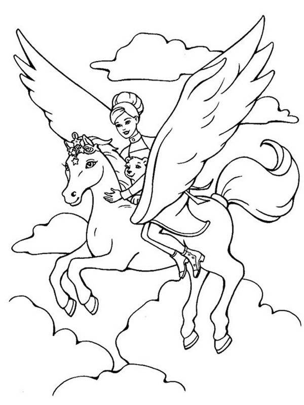 barbie unicorn coloring pages - Clip Art Library