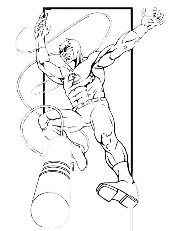 Printable coloring pages - Daredevil (Superheroes) | Superheroes