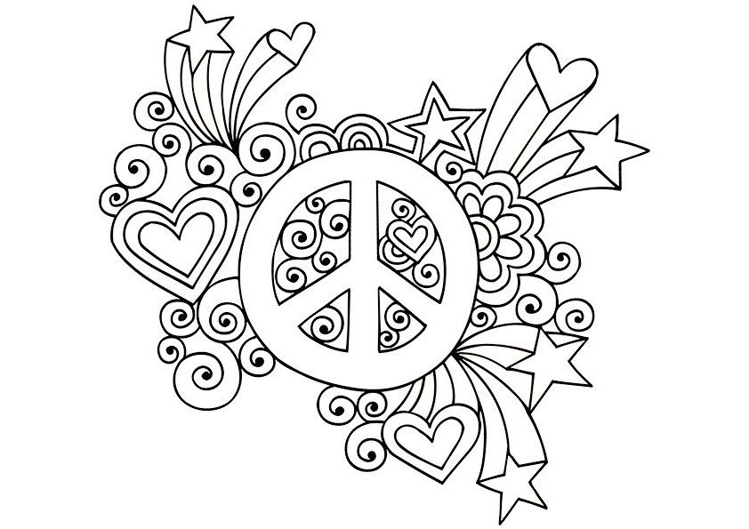 peace love happiness coloring pages