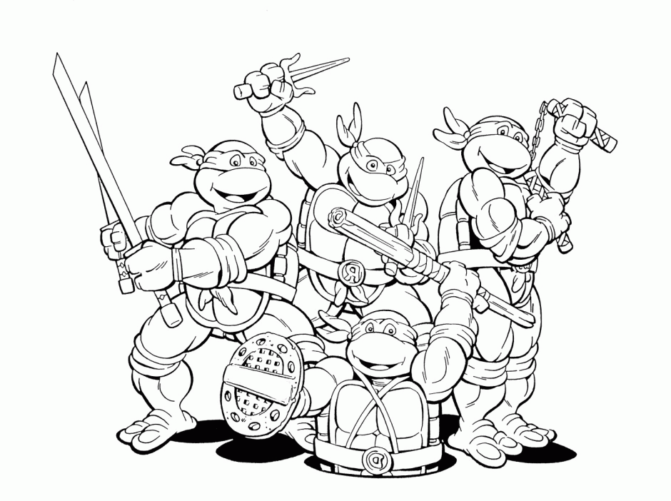 Ninja Turtles Coloring Sheet | Coloring Pages for Kids and for Adults