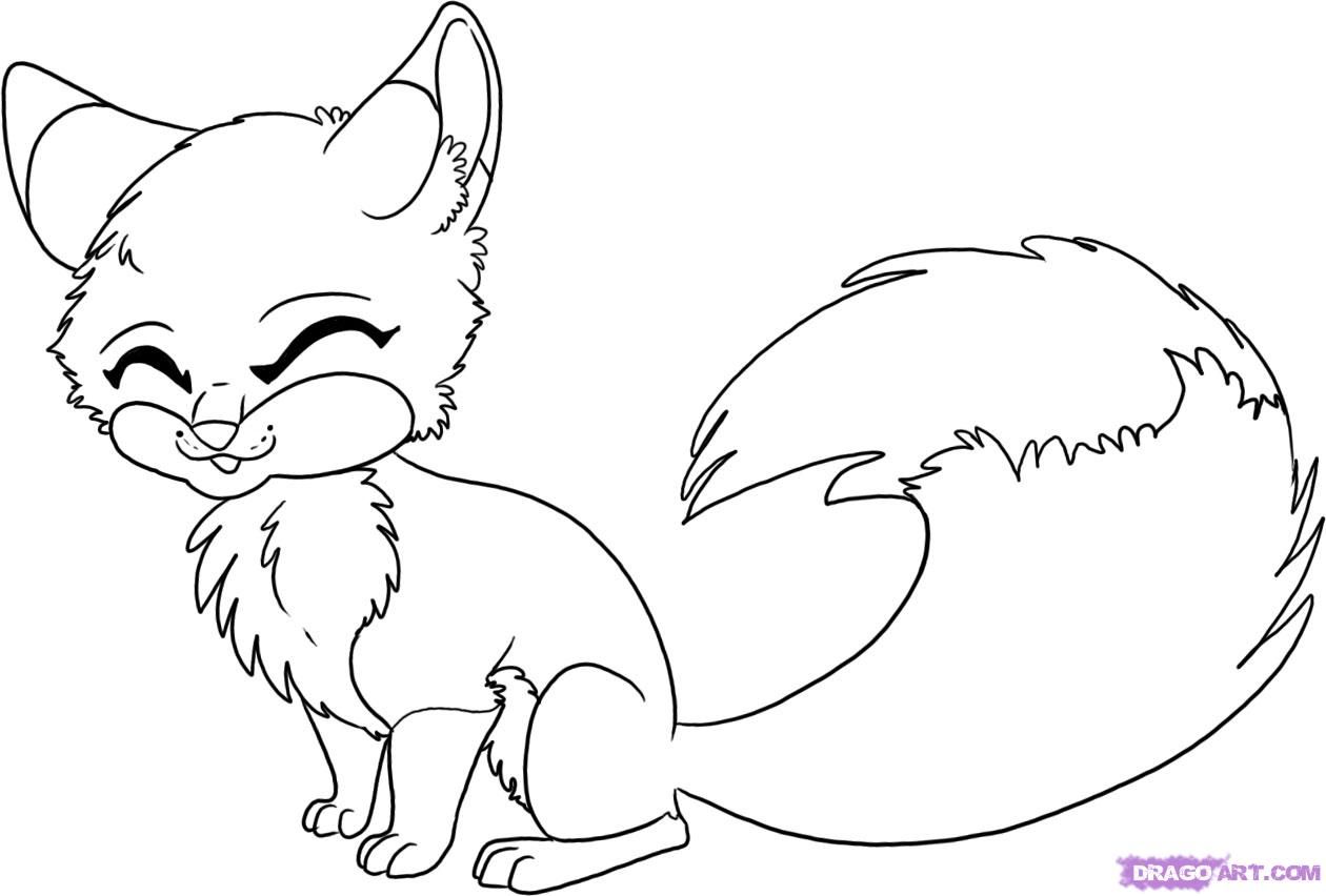 Cartoon Fox Coloring Pages Clip Art Library