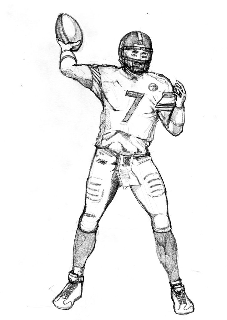 Sketch Football Player Drawing Clip Art Library