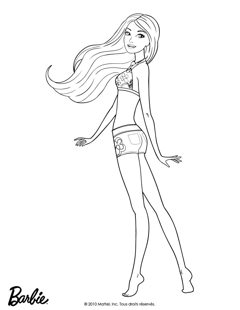 beach barbie coloring pages   Clip Art Library