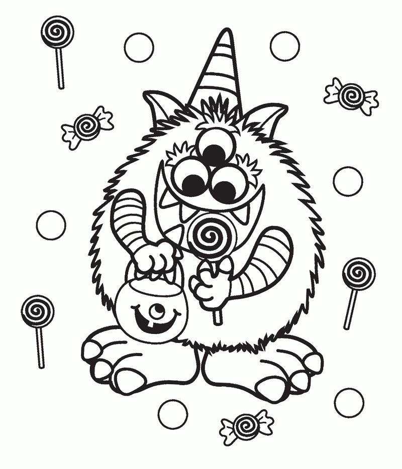 Candy Halloween Coloring Pages | Coloring Pages For All Ages