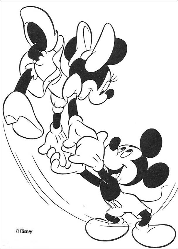 Mickey Mouse coloring pages - Mickey Mouse and Minnie Mouse dancing