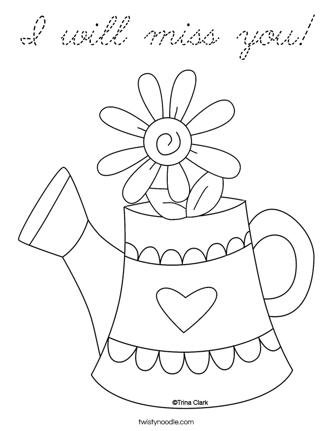Free We Will Miss You Coloring Pages Download Free Clip Art