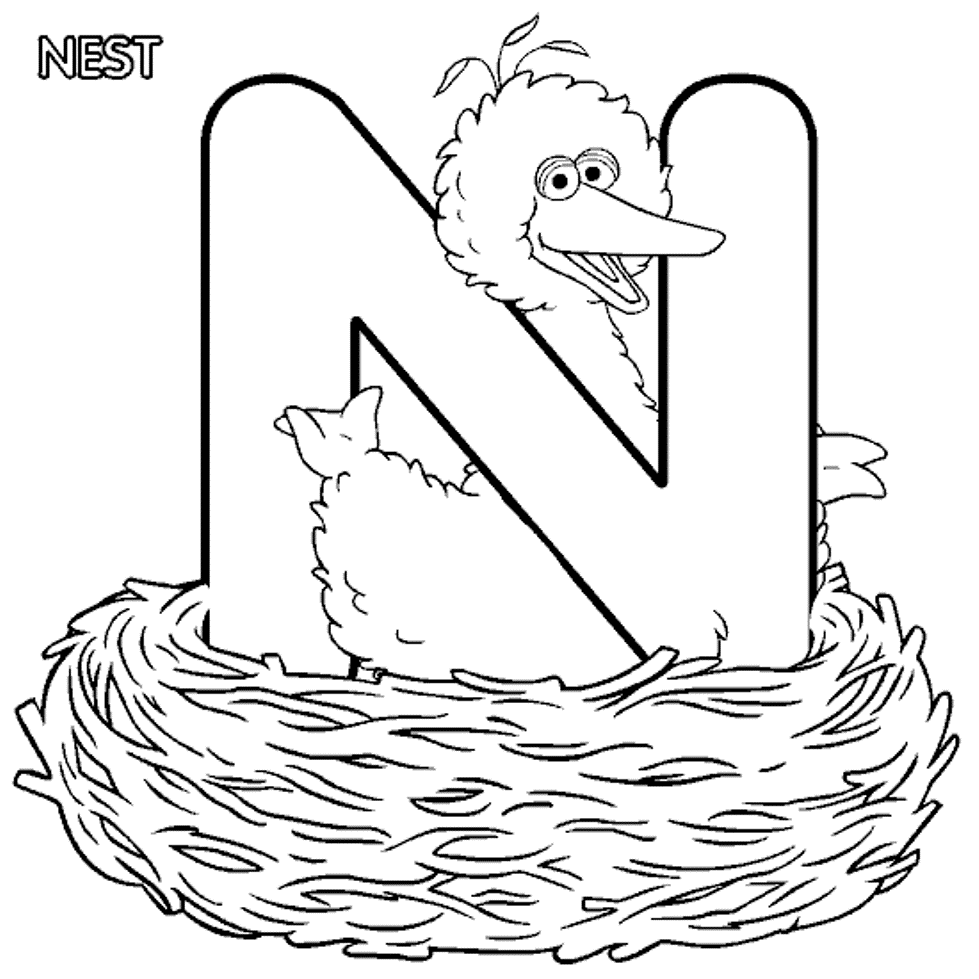 Sesame Street Coloring Pages Alphabet